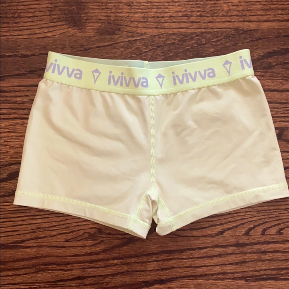 IVIVVA fluo yellow shorty shorts compression sz 12